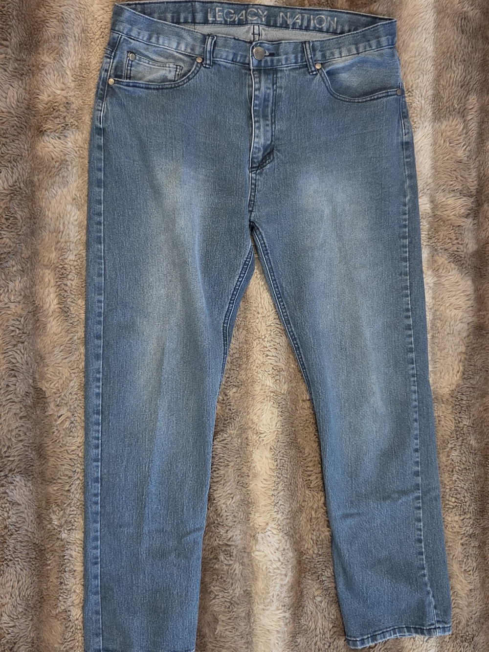 Legacy Nation Men's Medium Wash Slim Straight Jeans 36x30